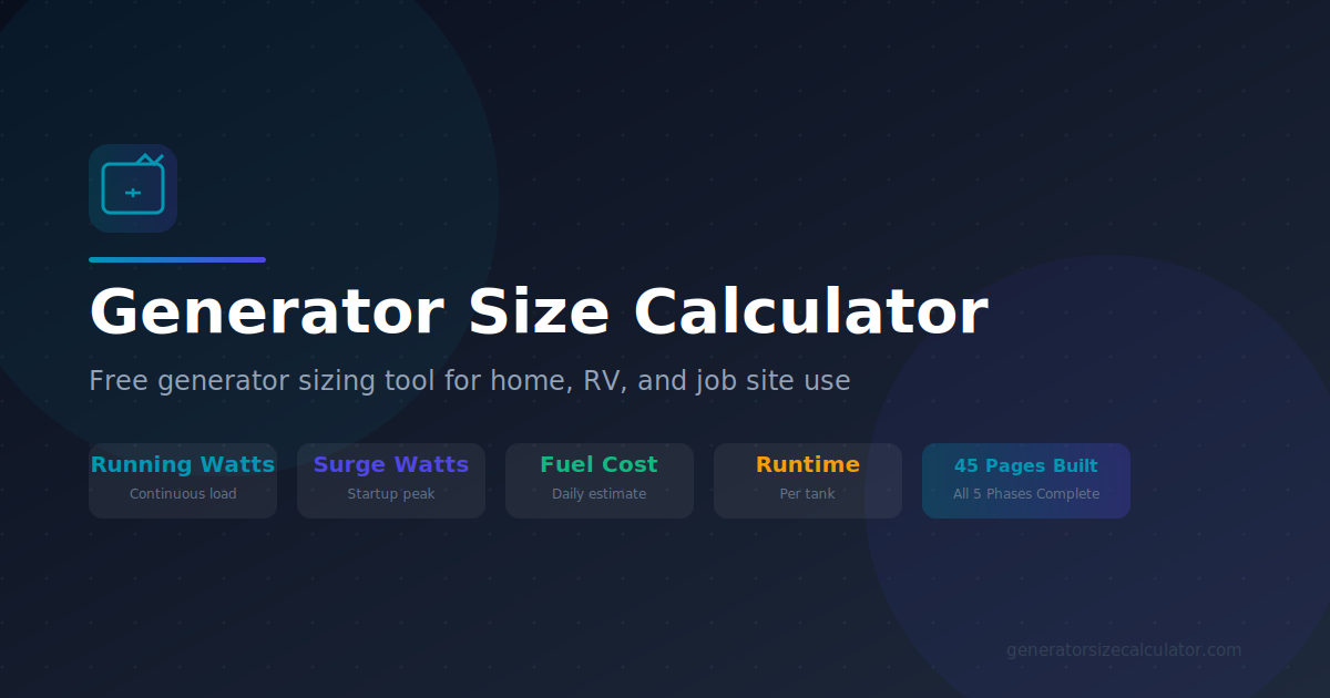 Kohler Generator Sizing Guide | Generator Size Calculator